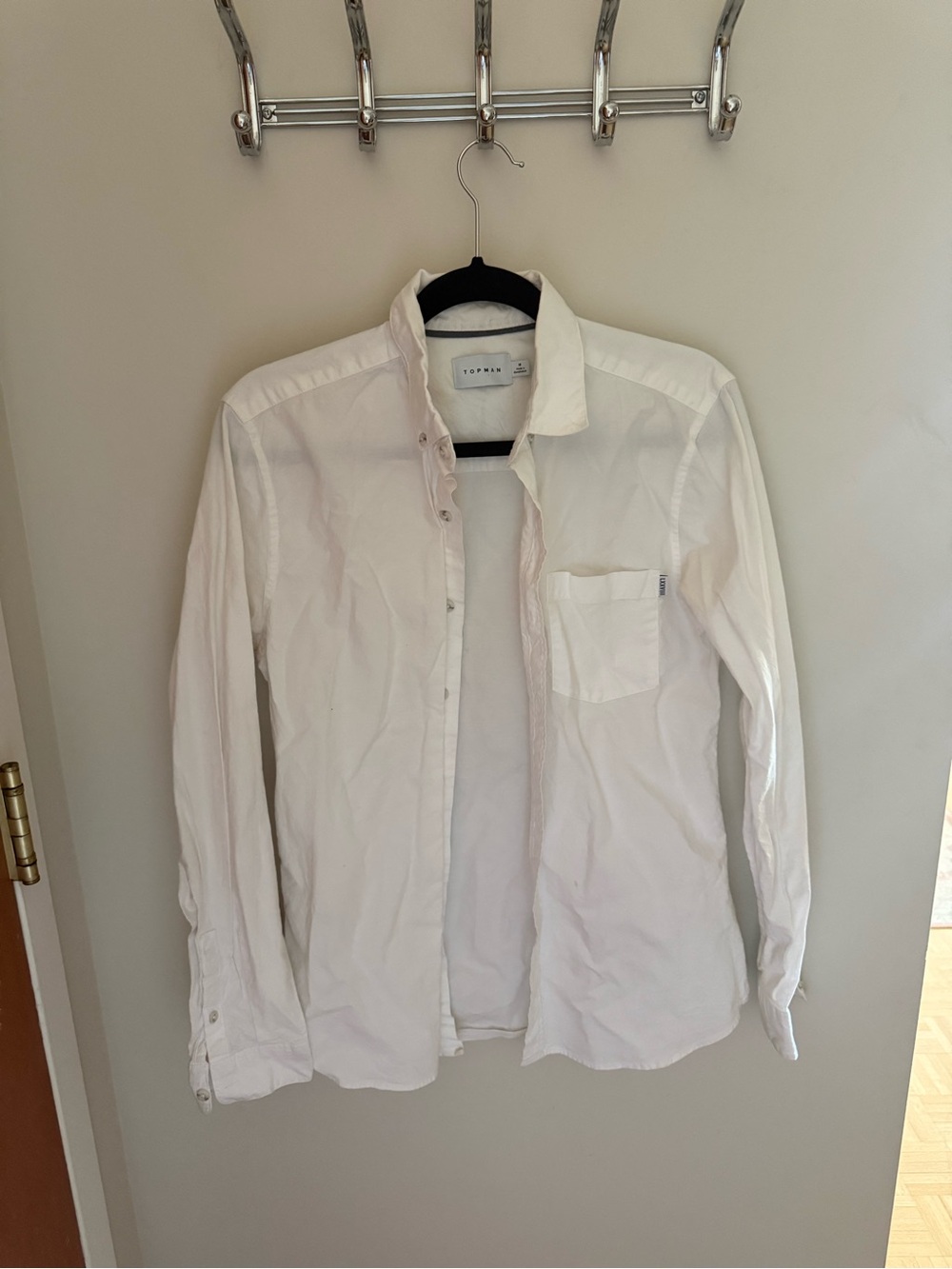 Topman White Button-Down Shirt with Classic Collar